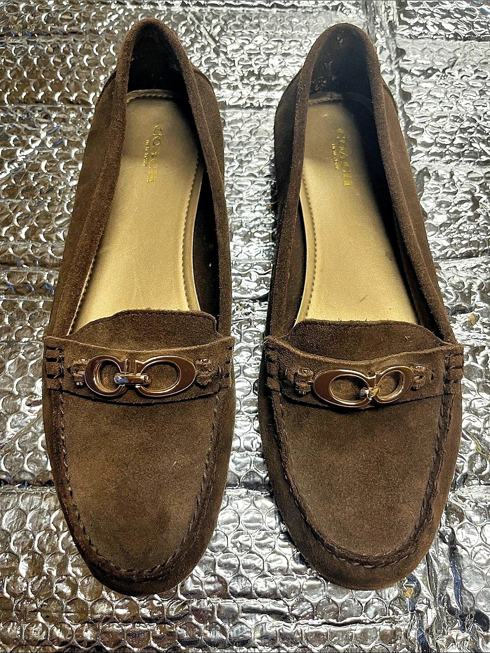 Coach Gommino Brown Suede Moccasins